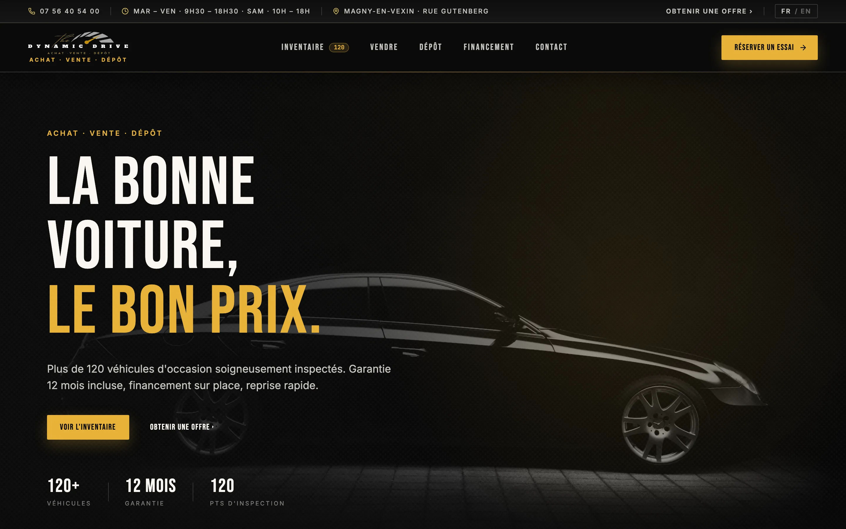 Aperçu de la page d'accueil conçue pour Dynamic Drive